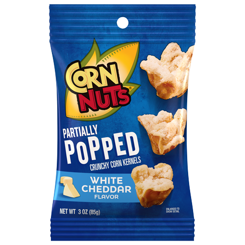 CORN NUTS Partially Popped Corn Kernels are packed with bold, crave-able flavor and a unique crunch for the ultimate snack time experience that keeps you coming back for more.